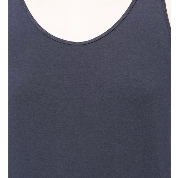 EILEEN FISHER BLACK LONG MIDI MAXI JERSEY TANK DRESS M - Picture 7 of 9